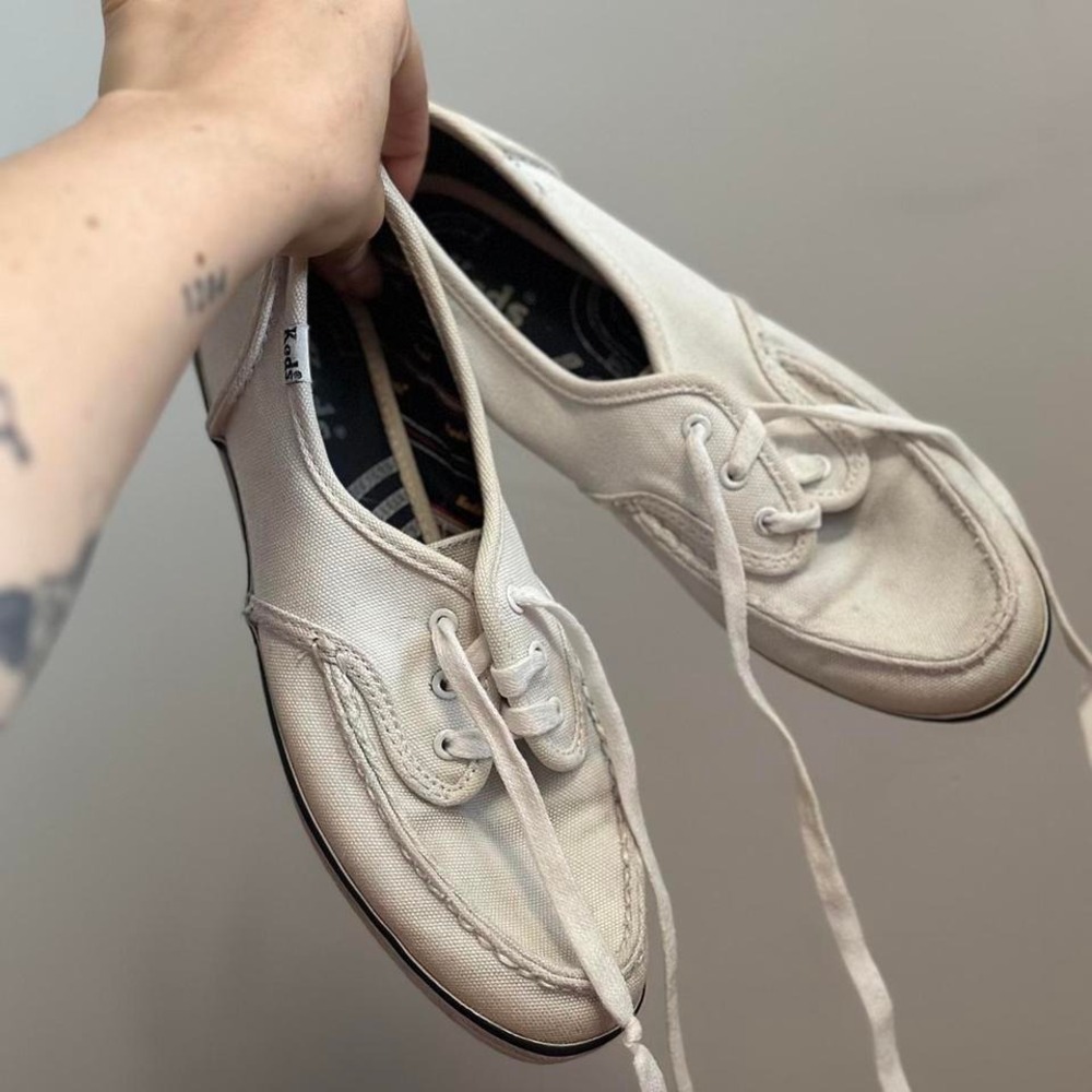 White vintage simple keds